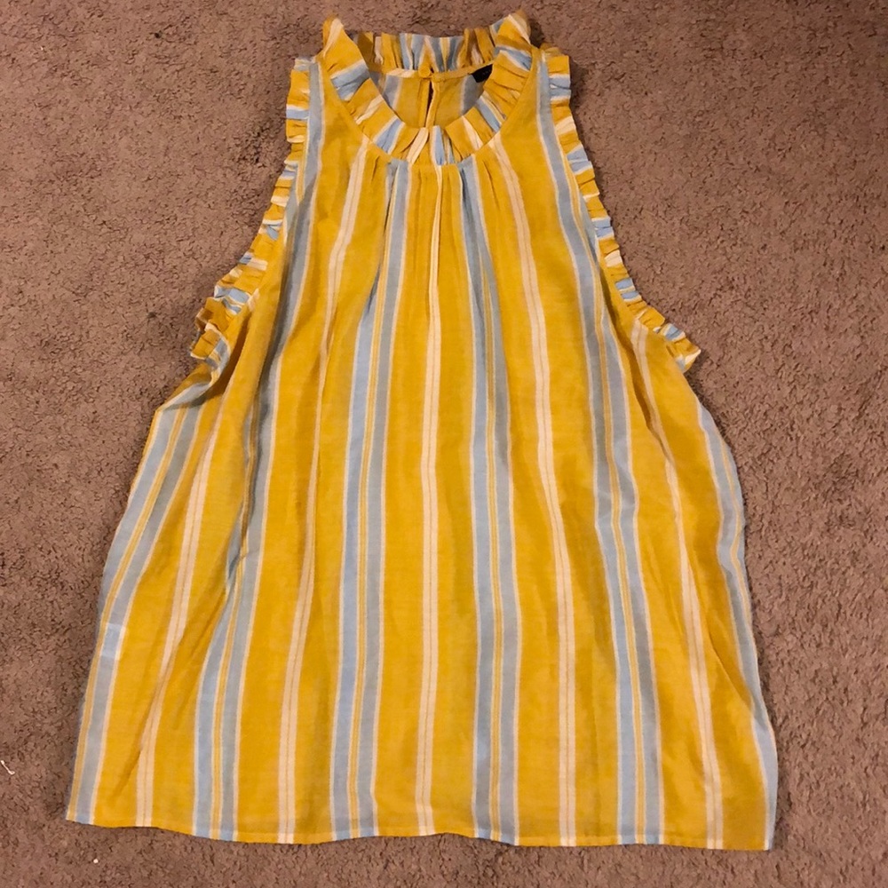 ANN TAYLOR sleeveless striped yellow tank